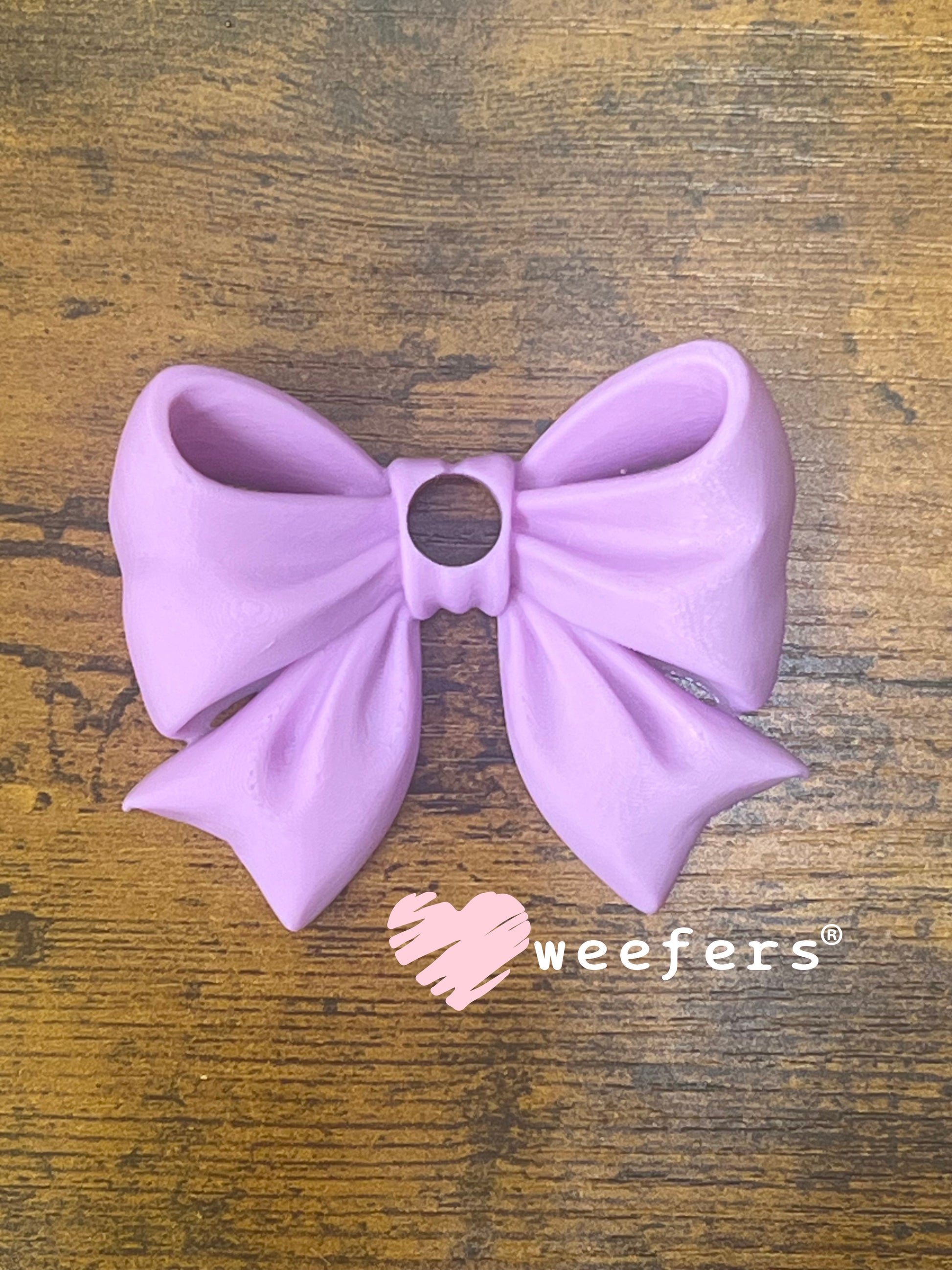 16oz and 24oz Bow Lid Toppers for Tumblers | Bridesmaid & Event Drinkware Accessory (Center HOLE) 8mm Lilac Weefers