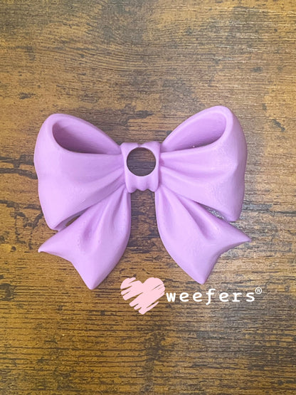 16oz and 24oz Bow Lid Toppers for Tumblers | Bridesmaid & Event Drinkware Accessory (Center HOLE) 8mm Lilac Weefers