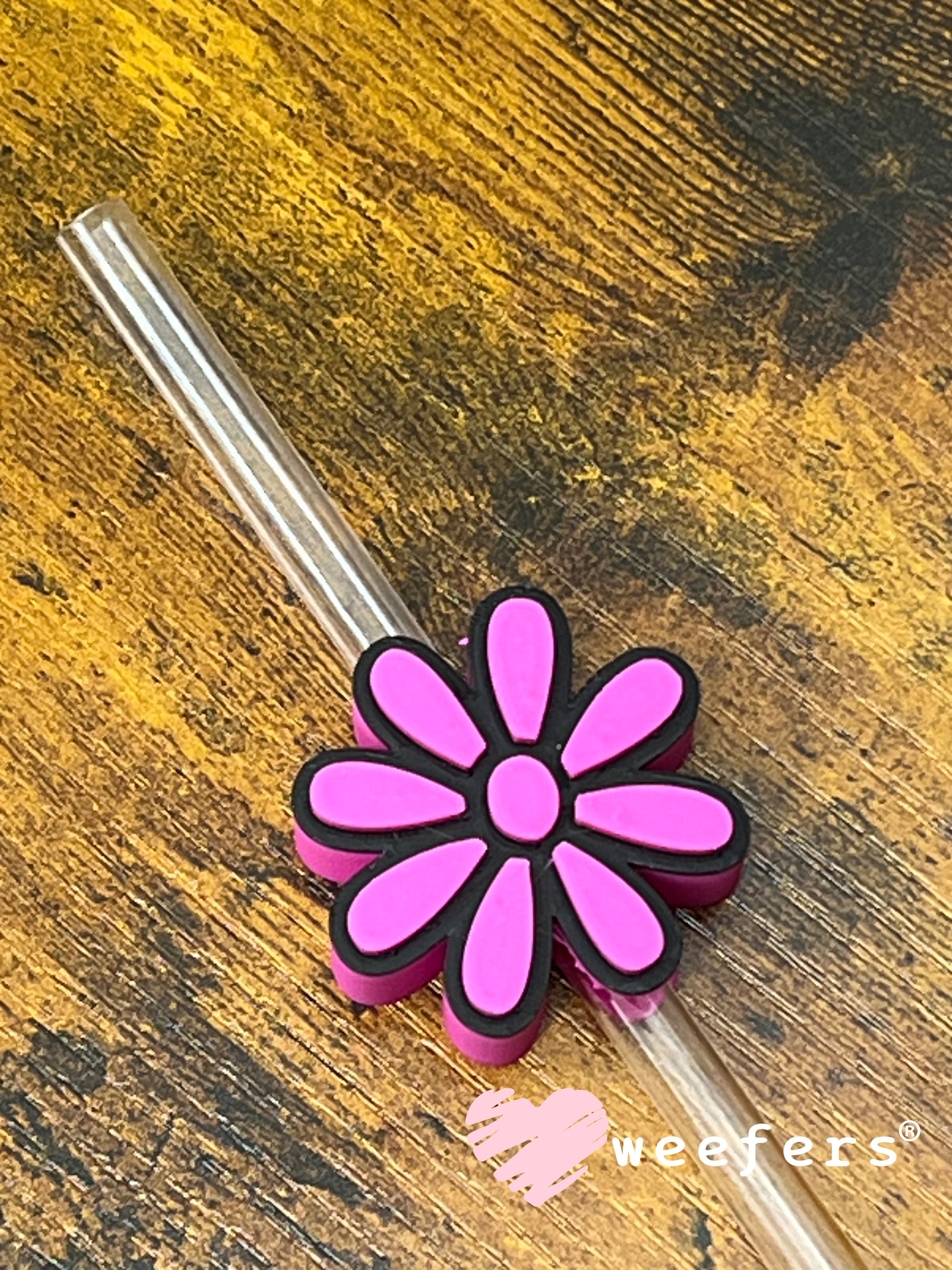 Daisy Straw Topper Buddy Magenta and Black - Large Weefers