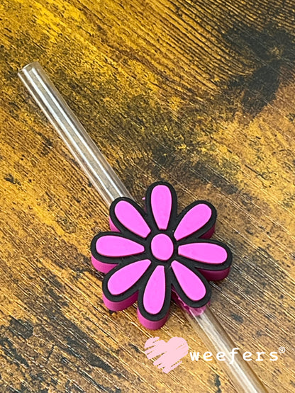 Daisy Straw Topper Buddy Magenta and Black - Large Weefers