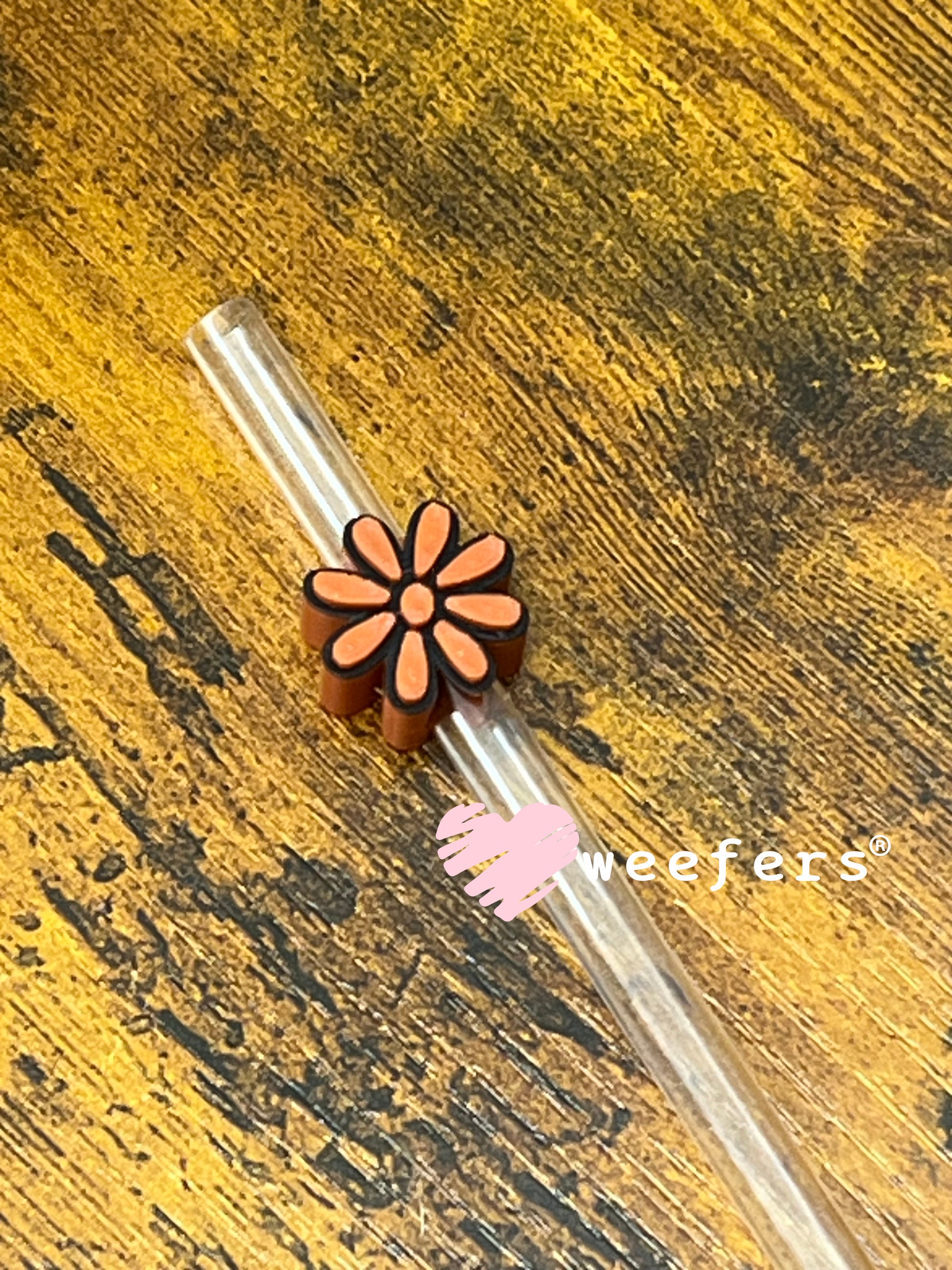 Daisy Straw Topper Buddy Rust and Black - Small Weefers