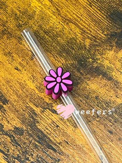 Daisy Straw Topper Buddy Magenta and Black - Small Weefers