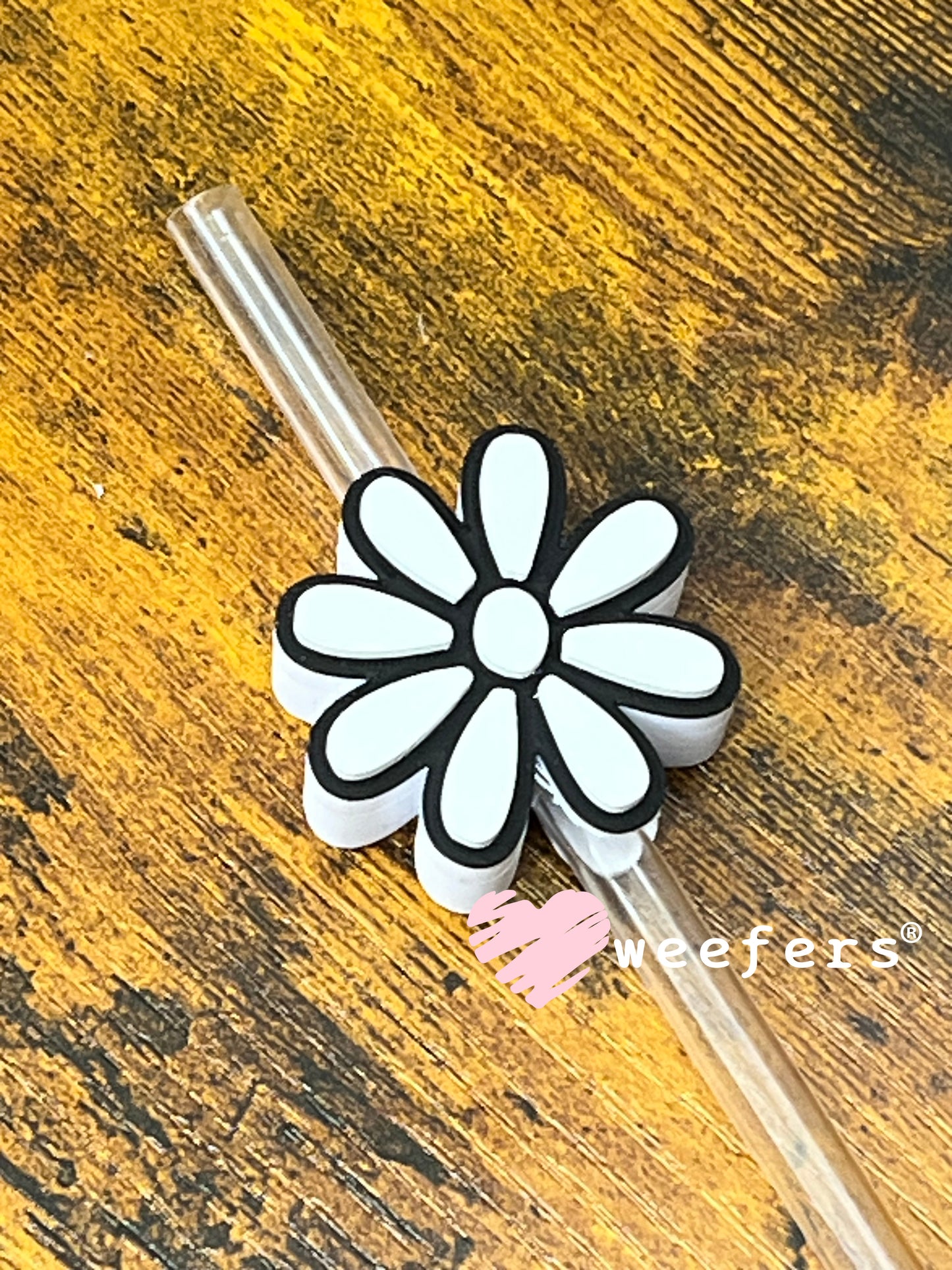 Daisy Straw Topper Buddy White and Black - Large Weefers