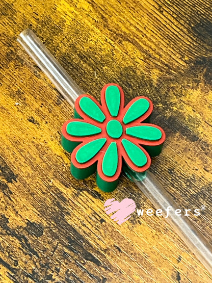 Daisy Straw Topper Buddy Green and Red - Large Weefers