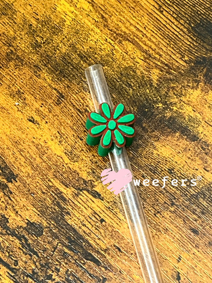 Daisy Straw Topper Buddy Green and Red - Small Weefers
