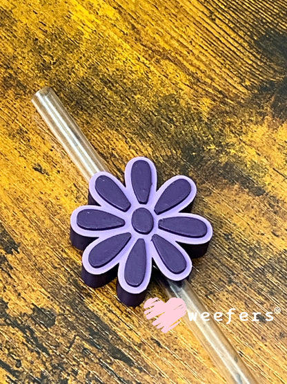 Daisy Straw Topper Buddy Purple and Lilac - Large Weefers
