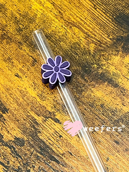 Daisy Straw Topper Buddy Purple and Lilac - Small Weefers