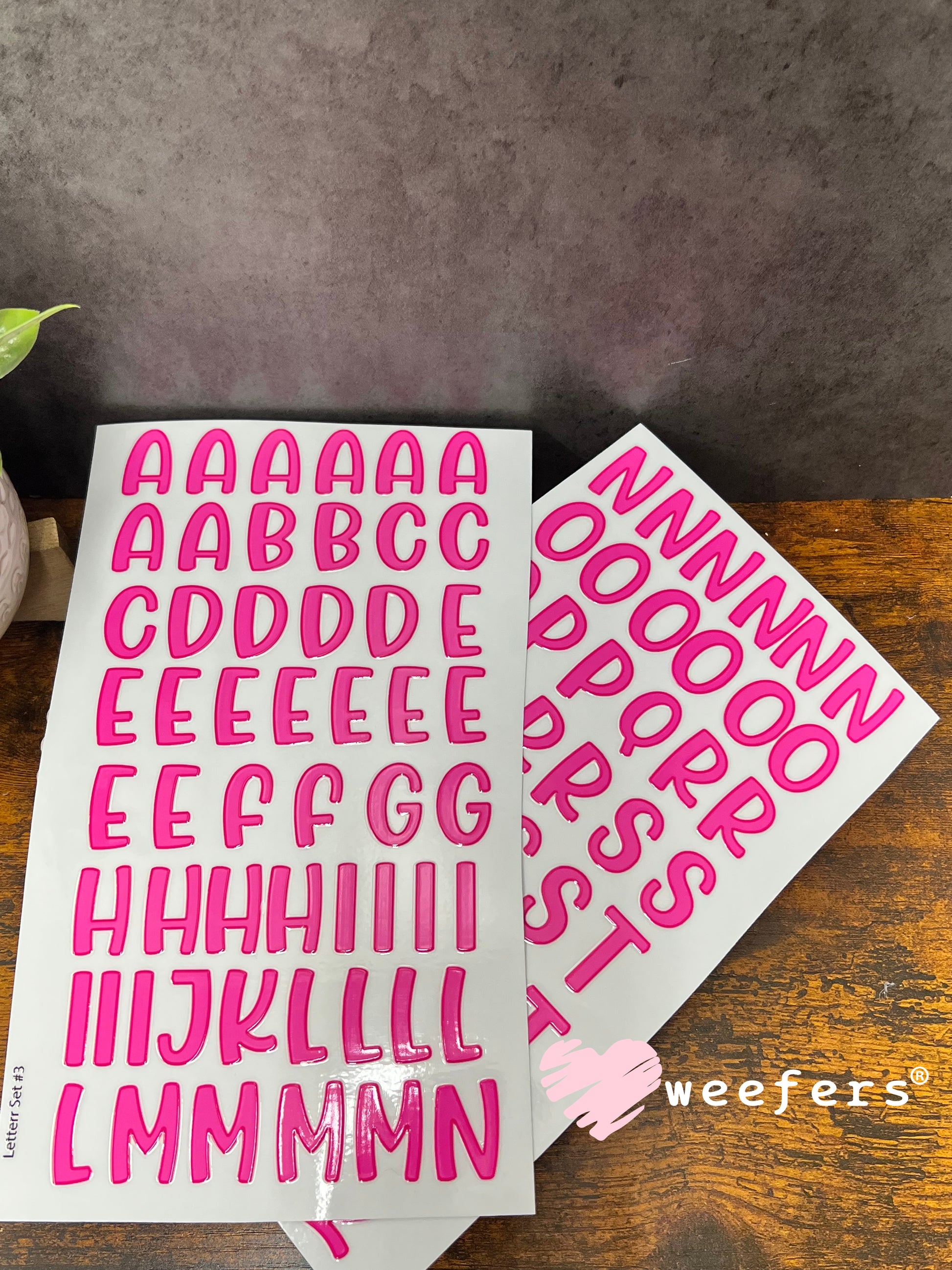 UV DTF Letter Decals for Custom Names Letter Set 3 Weefers