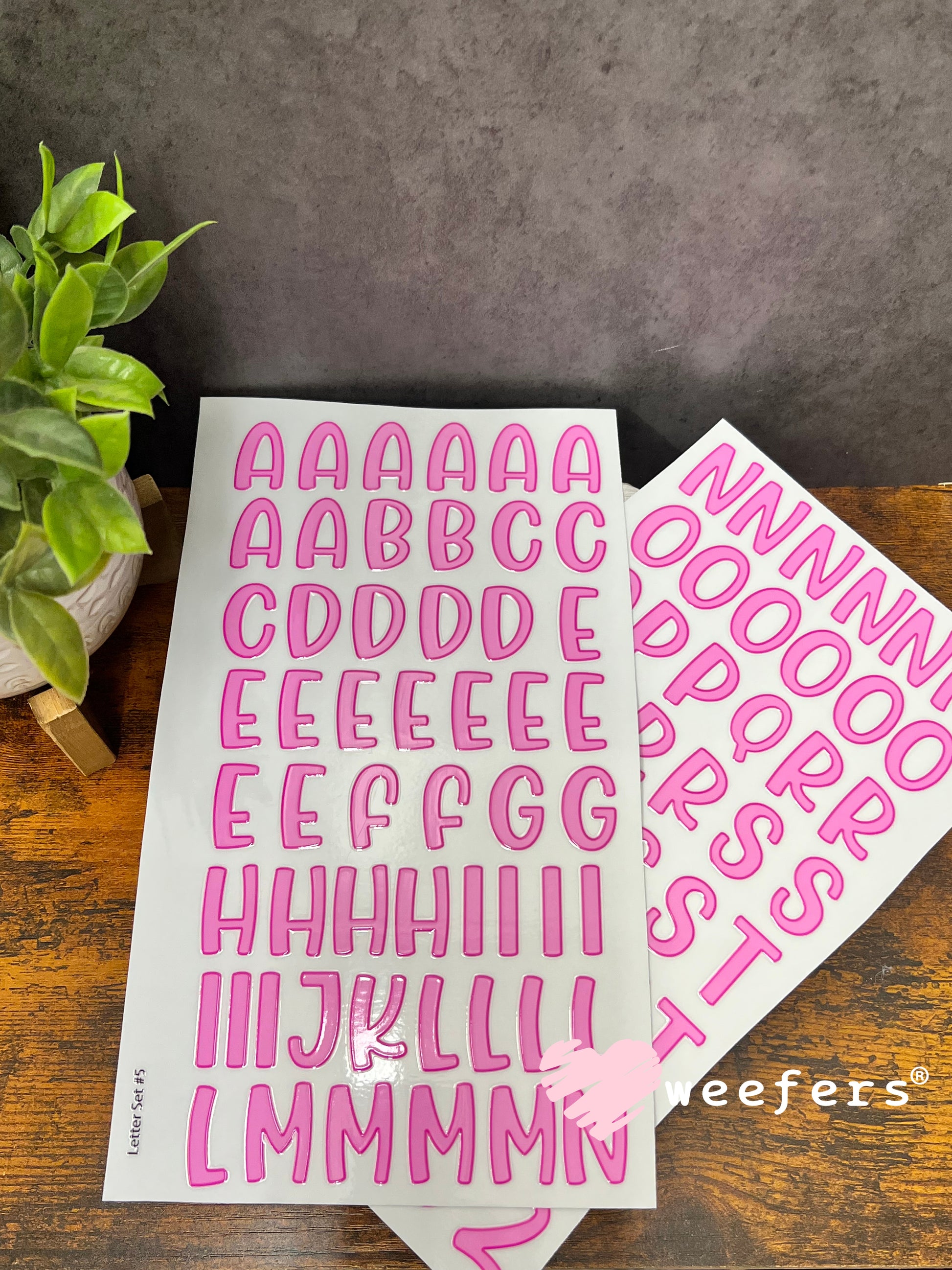 UV DTF Letter Decals for Custom Names Letter Set 5 Weefers