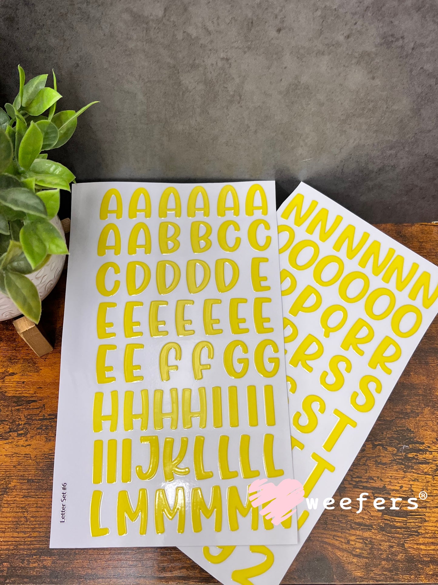 UV DTF Letter Decals for Custom Names Letter Set 6 Weefers