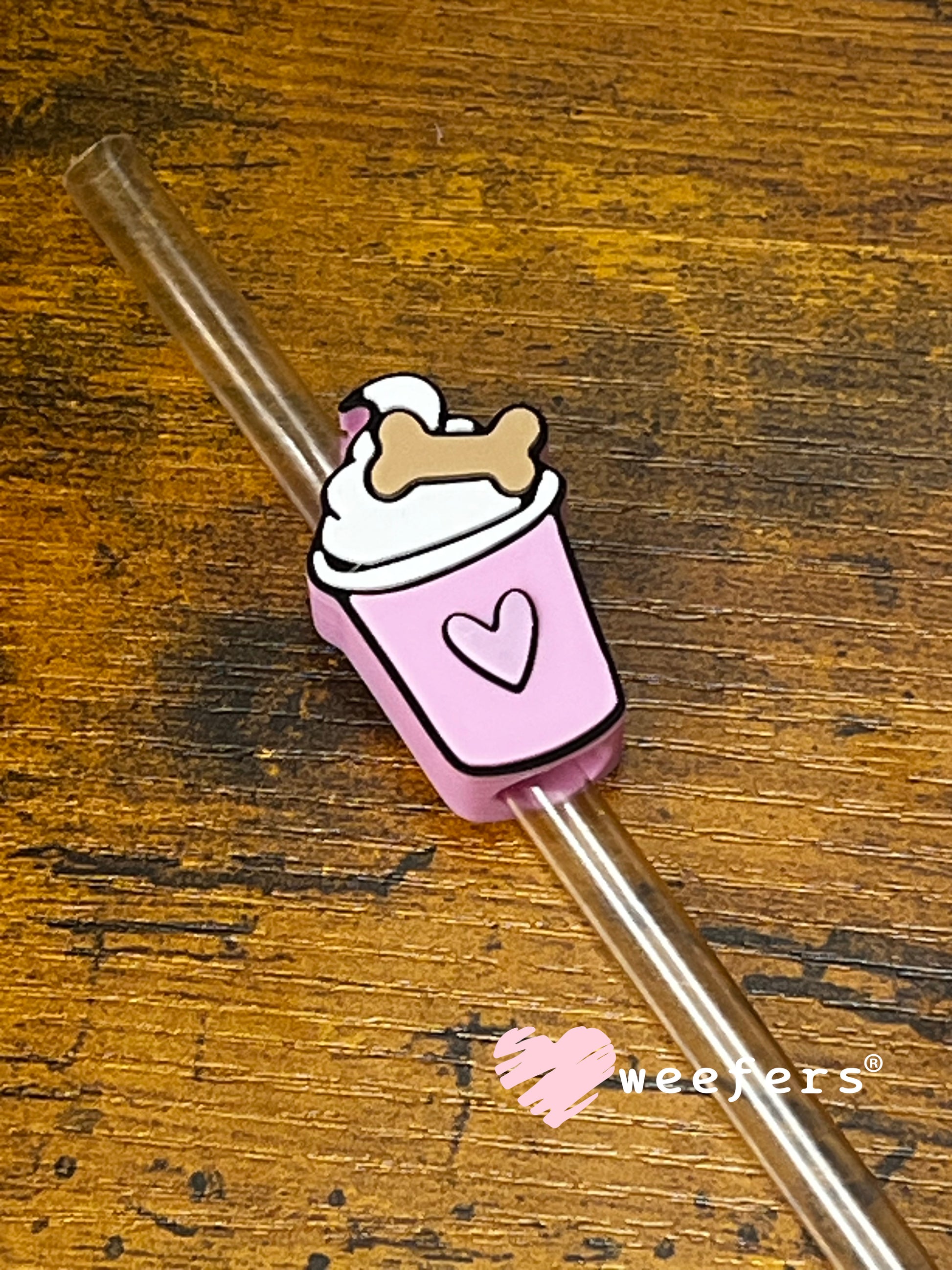 Straw Topper Buddy - Dog Pup Cup Iced Drink (Fits both 8mm and 10mm straws) Weefers