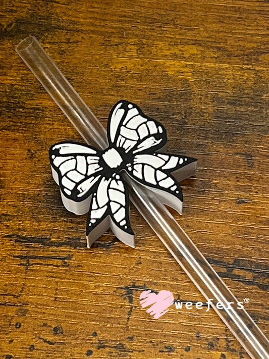 Straw Topper Buddy - Volleyball Bow (Fits both 8mm and 10mm straws)