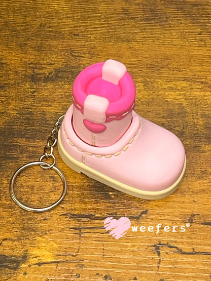 Keychain Fidget Clickers #20 - Pink Boot Weefers