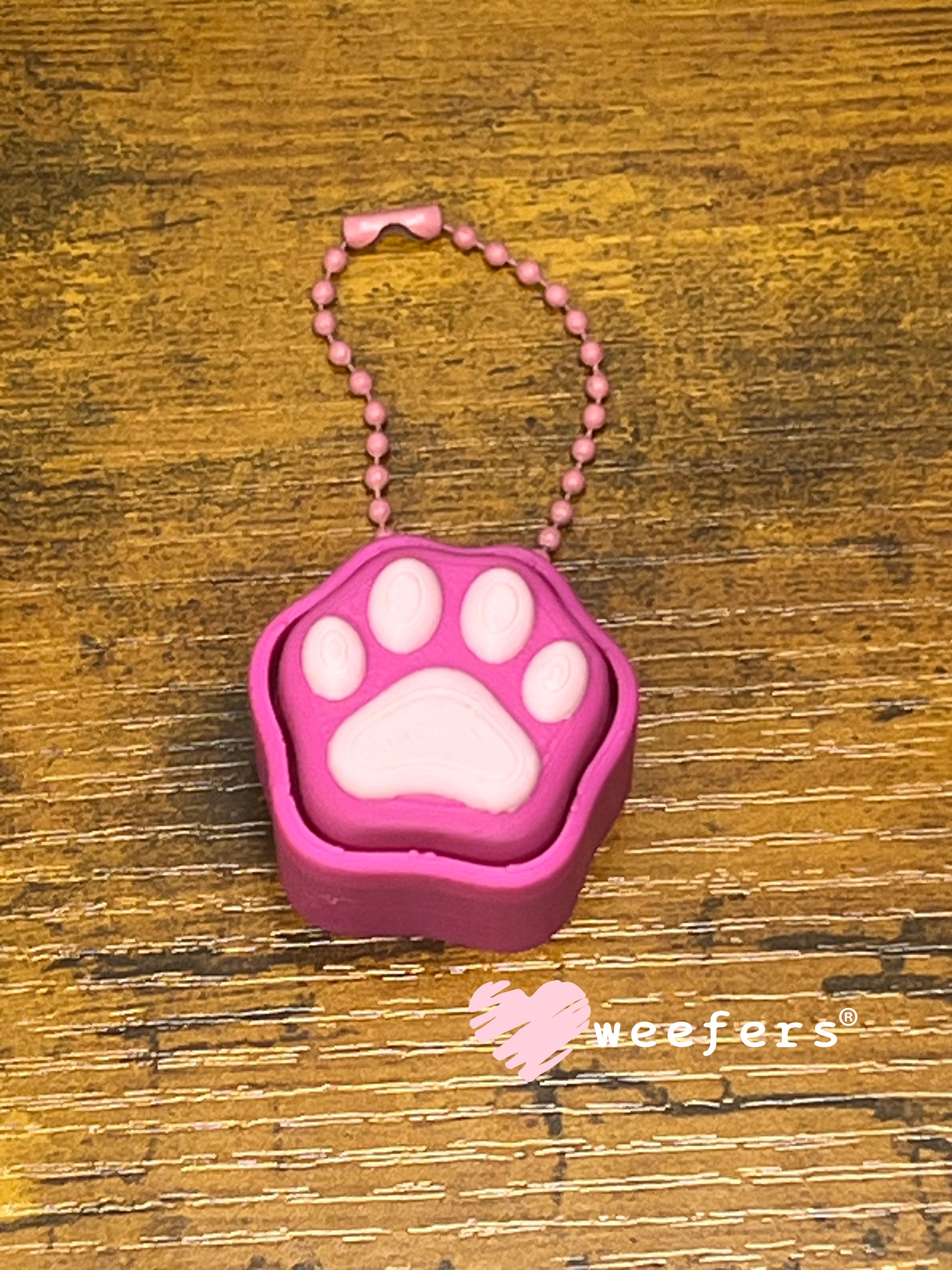 Keychain Fidget Clickers #25 - Cat Paw Hot Pink and Light Pink Weefers