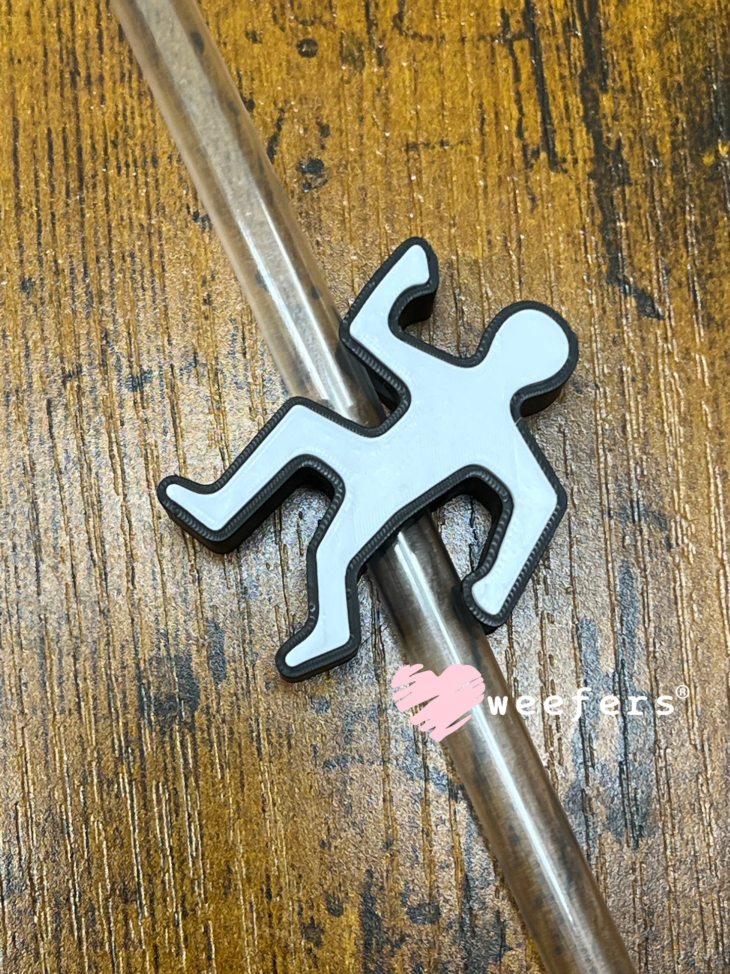 Straw Topper Buddy - Crime Scene Body Outline (Fits both 8mm and 10mm straws) Weefers