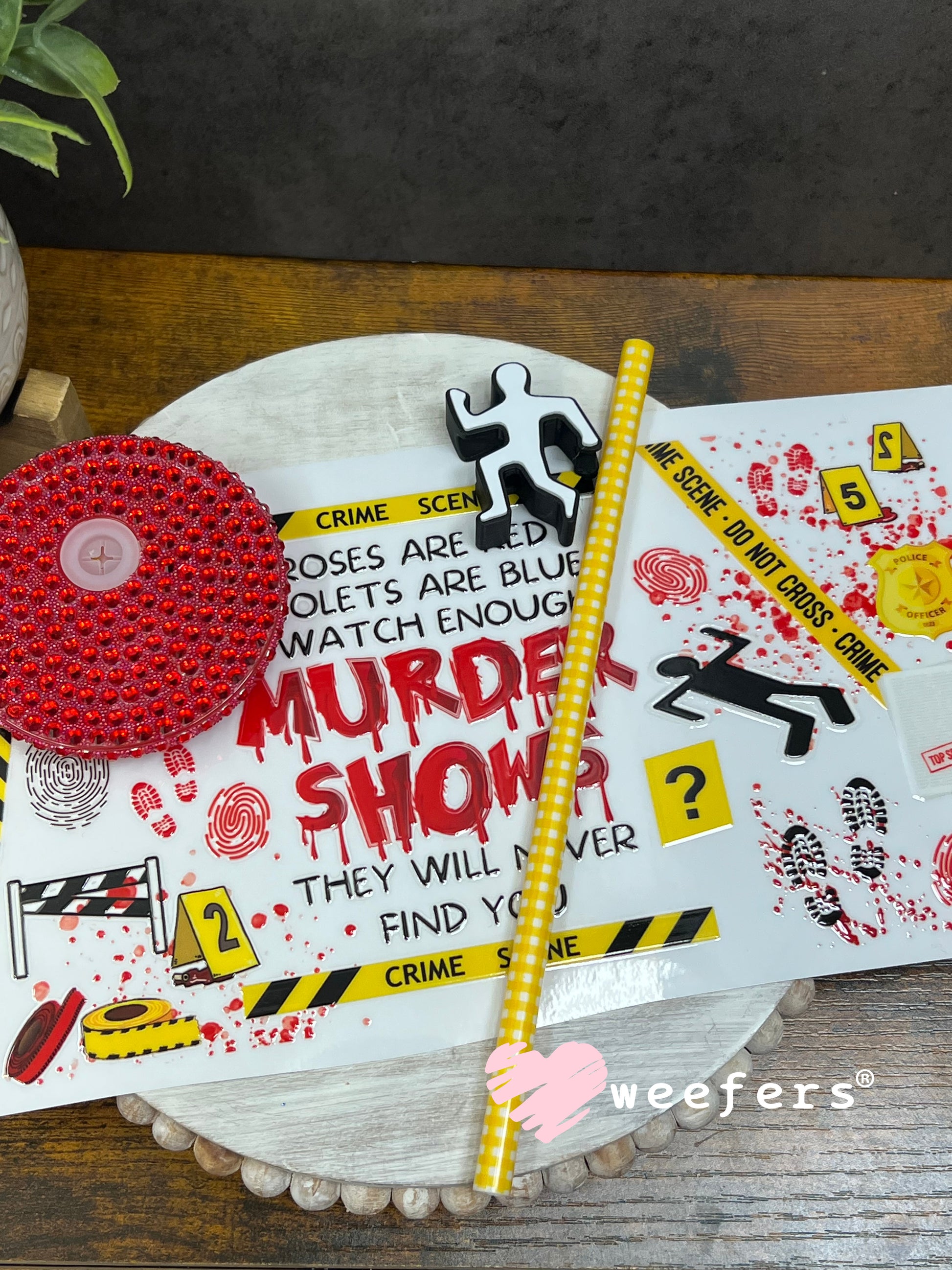 16oz Generic Glass Can Cups UV DTF Kits #86 - Murder Shows Weefers