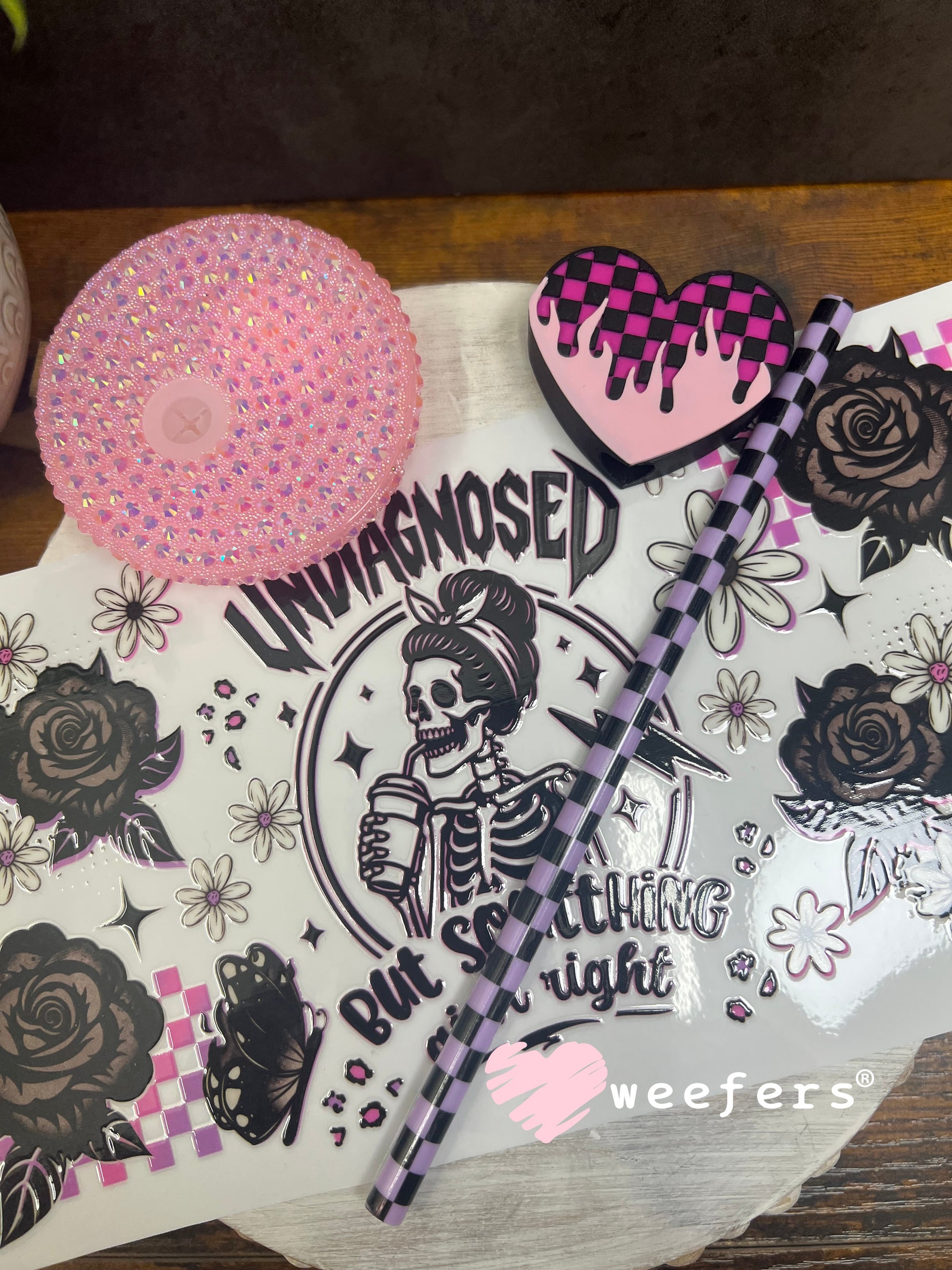 16oz Generic Glass Can Cups UV DTF Kits #93 - Undiagnosed But Something Ain't Right Weefers