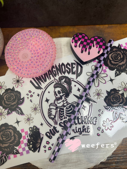16oz Generic Glass Can Cups UV DTF Kits #93 - Undiagnosed But Something Ain't Right Weefers