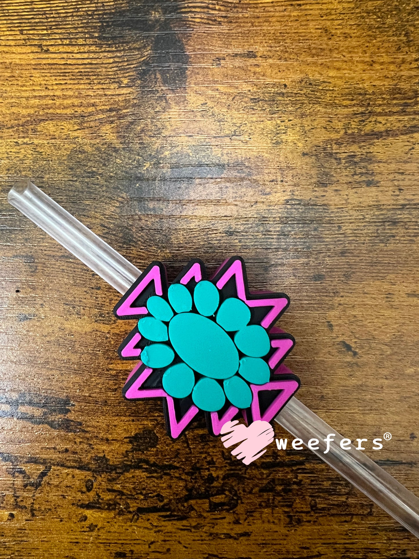 Straw Topper Buddy - Aztec Concho (Fits both 8mm and 10mm straws) Weefers