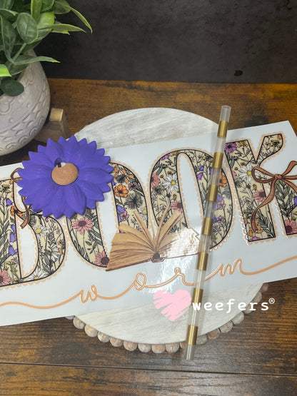 UV DTF Cup Wrap – Bookworm Floral Weefers