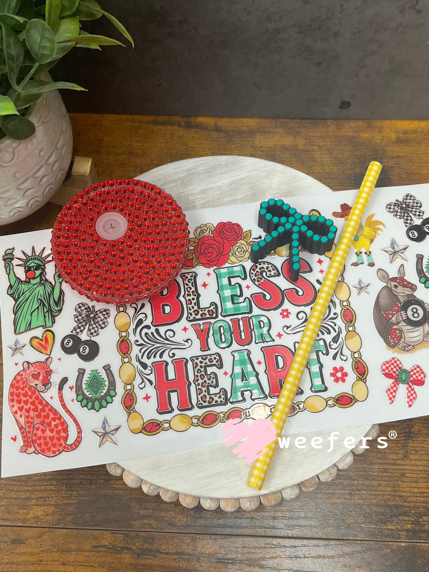 UV DTF Cup Wrap – Bless Your Heart - Weefers Exclusive Weefers