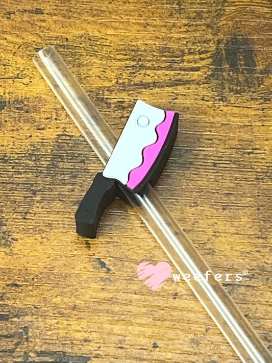 Straw Topper Buddy - Butcher Knife Pink (Fits both 8mm and 10mm straws) Weefers