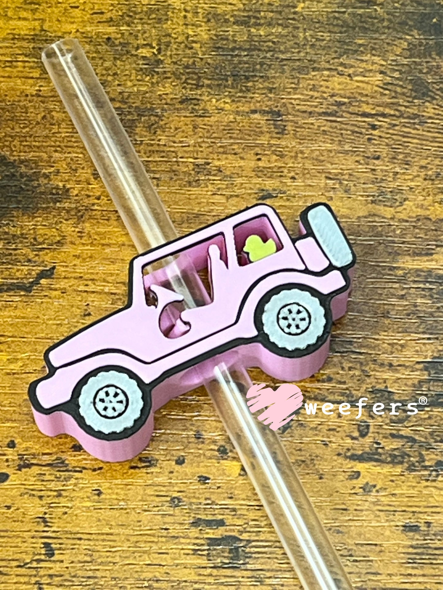 Straw Topper Buddy - Pink Off Road (Fits both 8mm and 10mm straws) Weefers