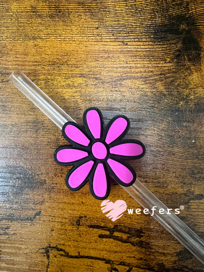 Daisy Straw Topper Buddy Magenta and Black - Large Weefers