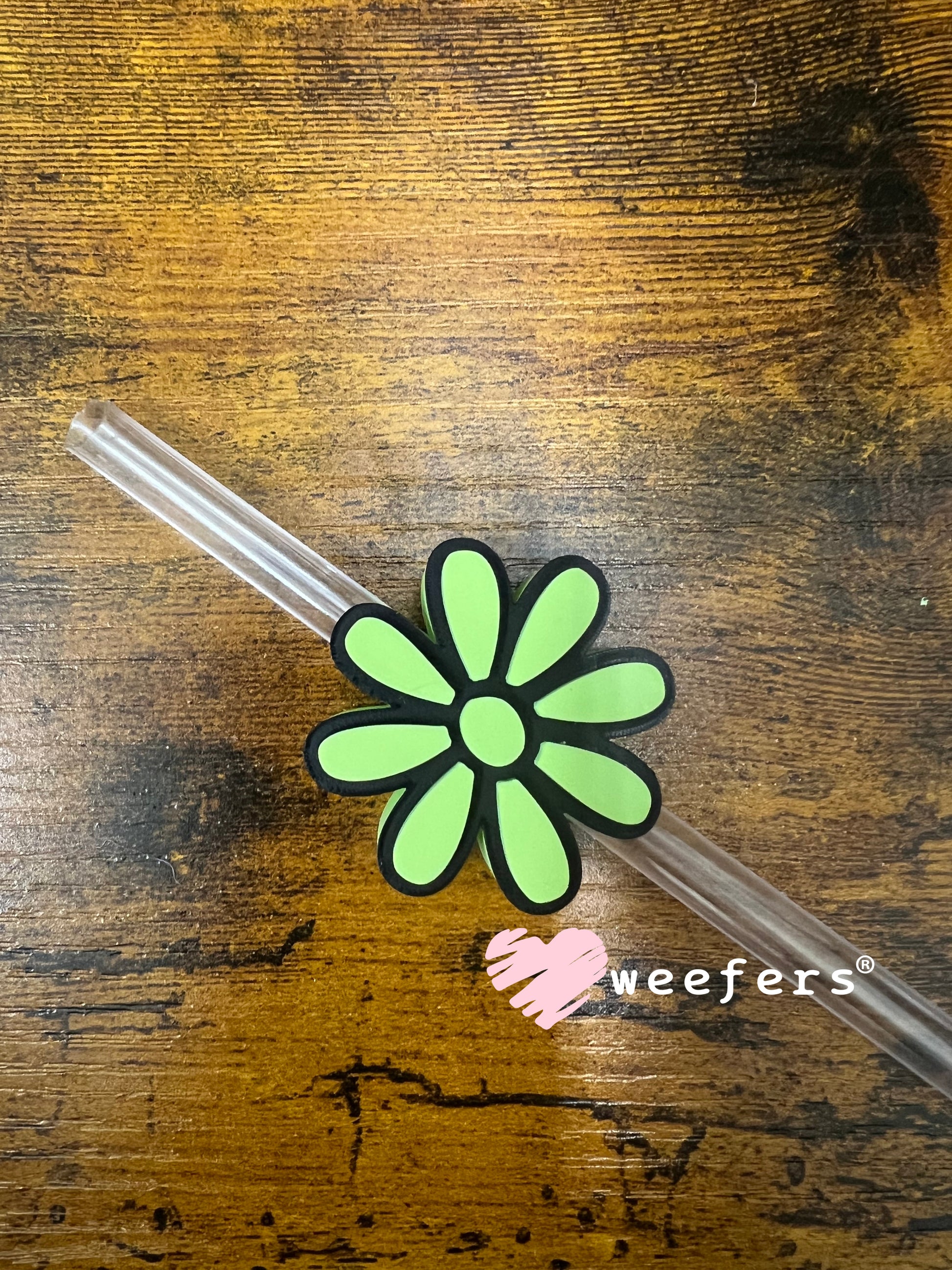 Daisy Straw Topper Buddy Lime Green and Black - Large Weefers