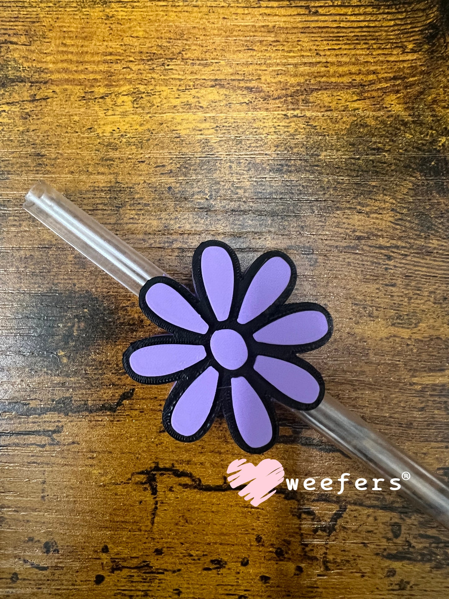 Daisy Straw Topper Buddy Purple and Black - Large Weefers
