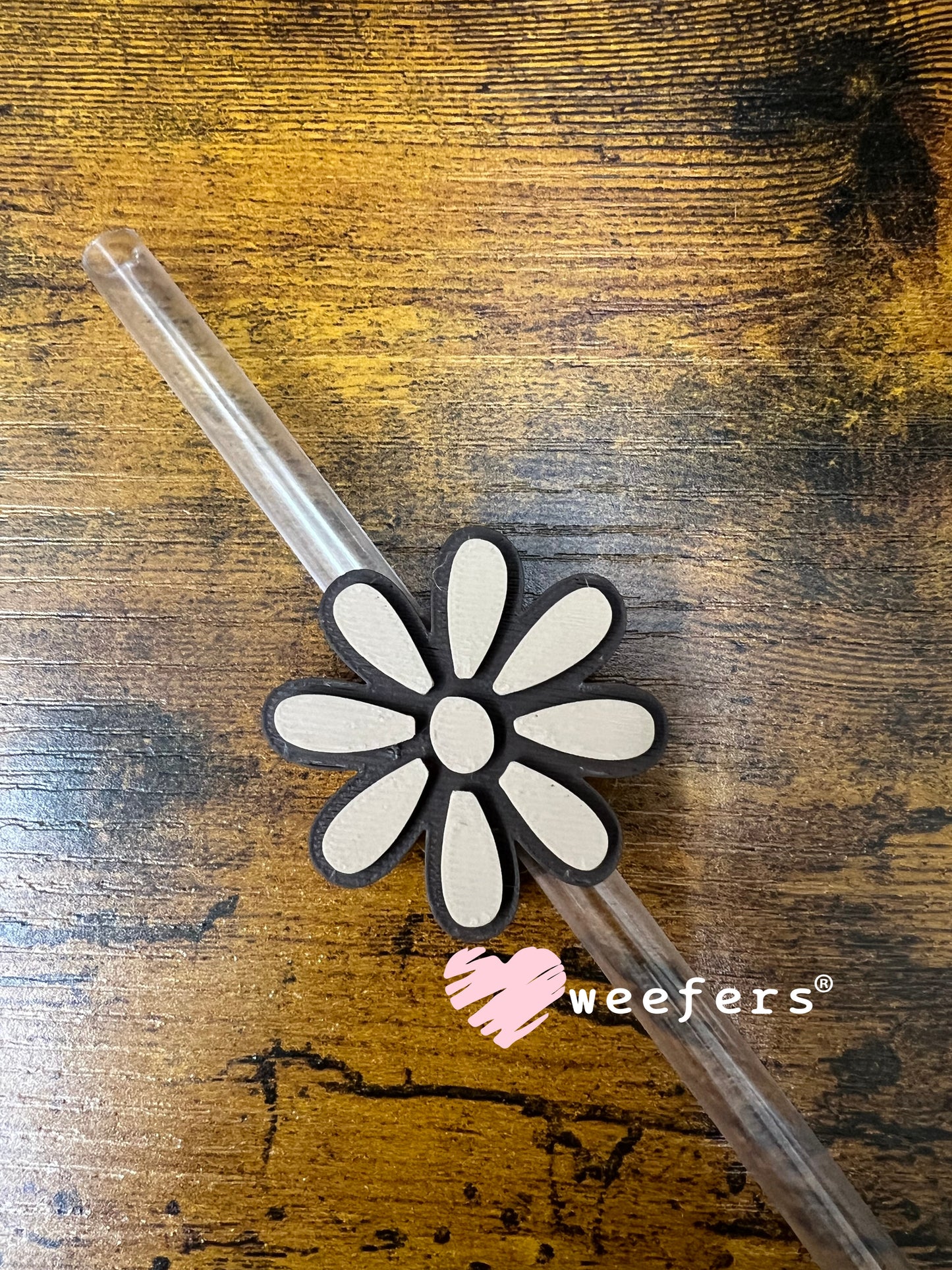 Daisy Straw Topper Buddy Tan and Brown - Large Weefers