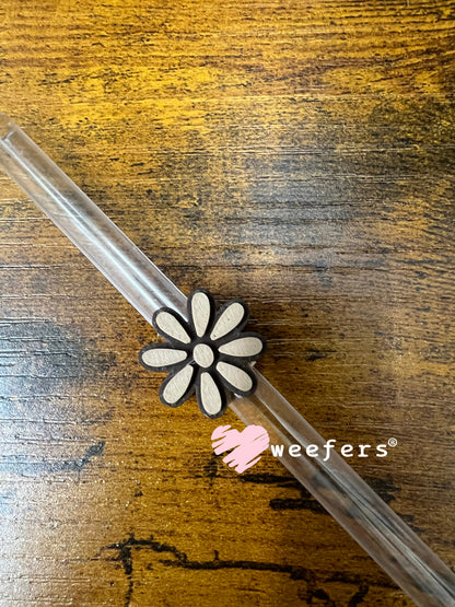 Daisy Straw Topper Buddy Tan and Brown - Small Weefers