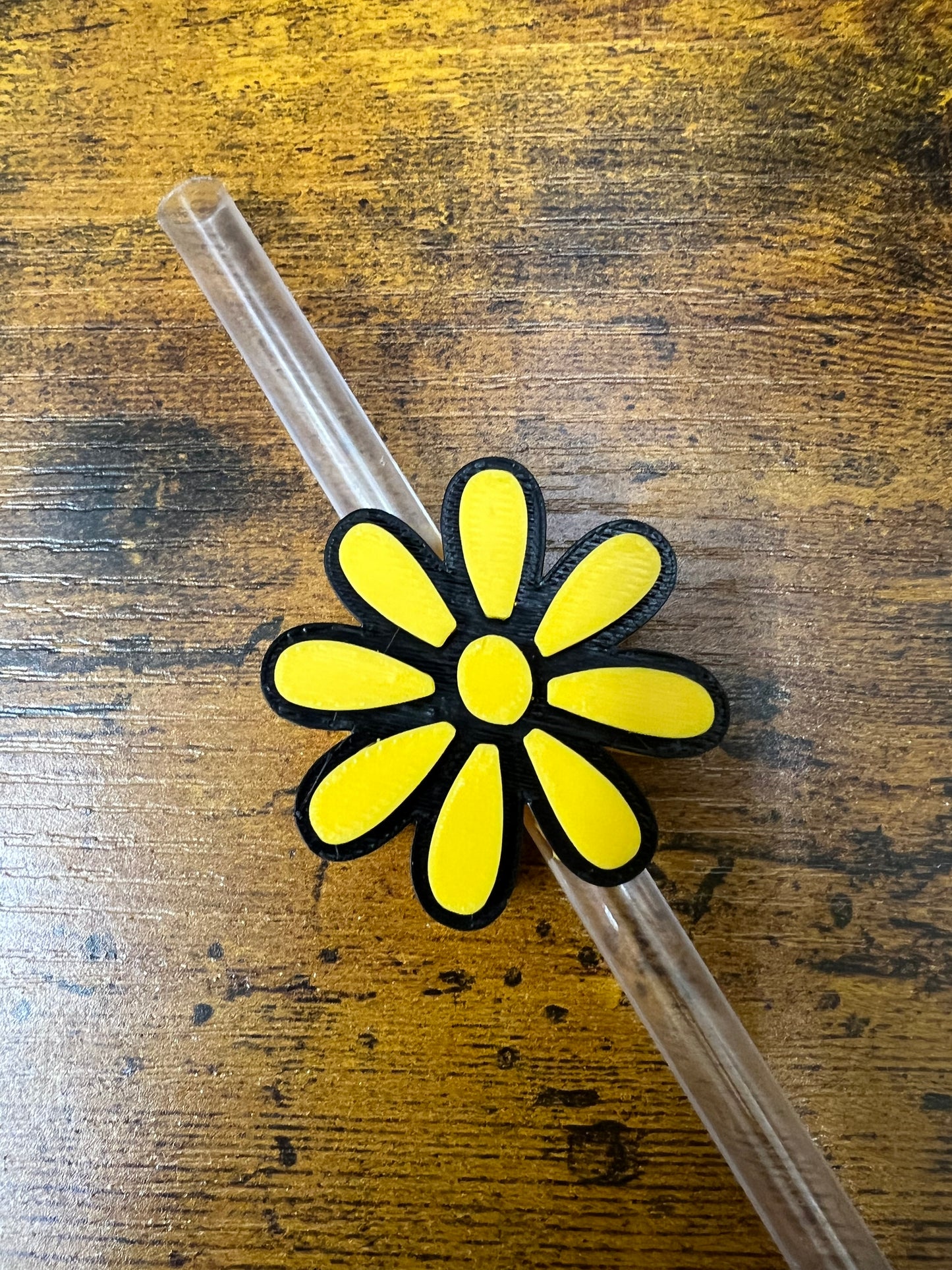 Daisy Straw Topper Buddy Yellow and Black - Large Weefers