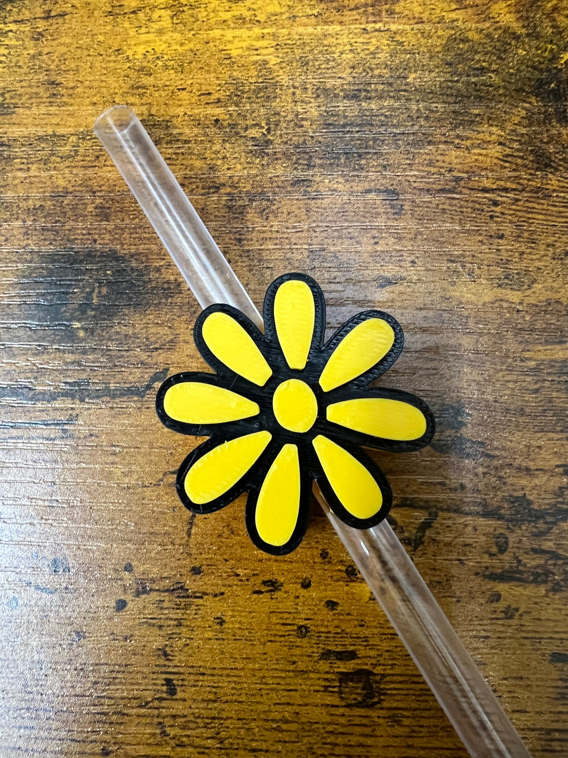 Daisy Straw Topper Buddy Yellow and Black - Large Weefers