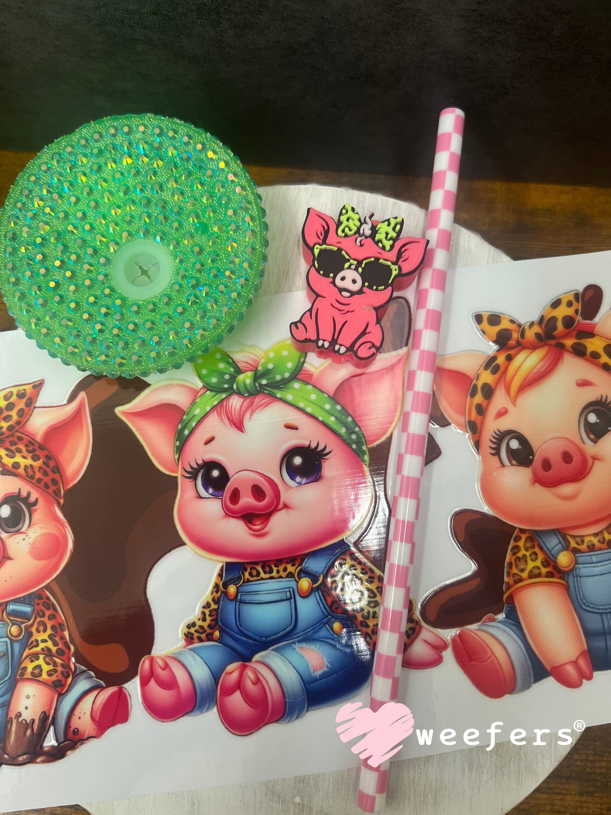 UV DTF Cup Wrap – Bougie Girlfriend Pig Friends Weefers