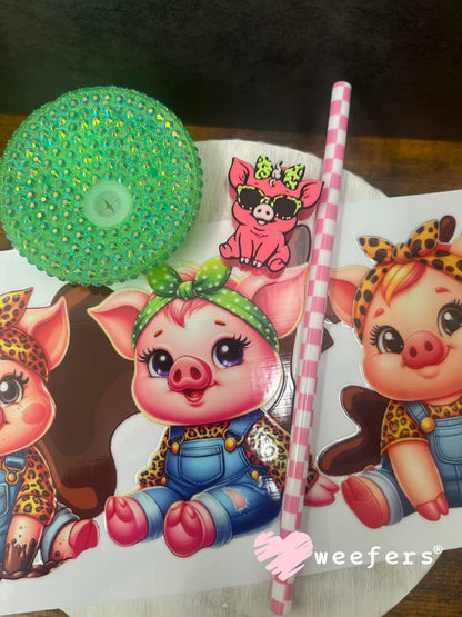 UV DTF Cup Wrap – Bougie Girlfriend Pig Friends Weefers