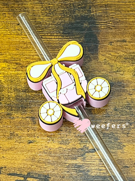 Straw Topper Buddy - Pink Princess Carriage (Fits both 8mm and 10mm straws) Weefers
