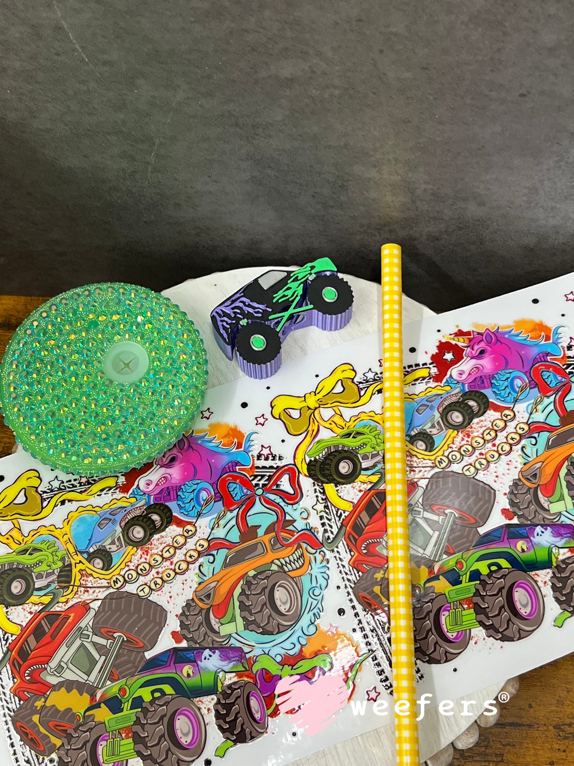UV DTF Cup Wrap – Monster Truck Weefers