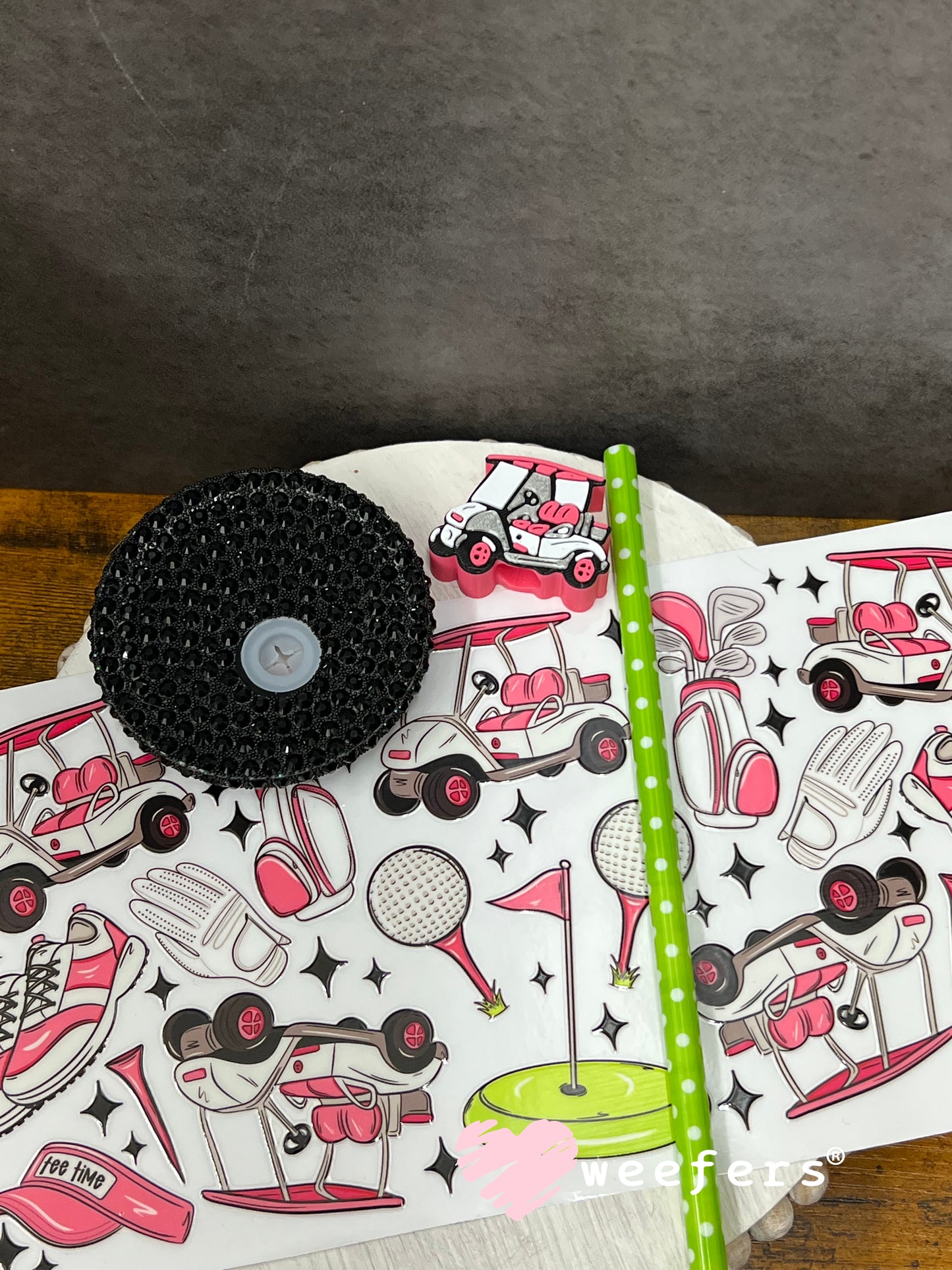 UV DTF Cup Wrap – Pink Golf Favorite Things Weefers