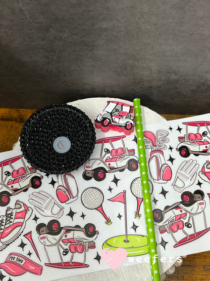 UV DTF Cup Wrap – Pink Golf Favorite Things Weefers