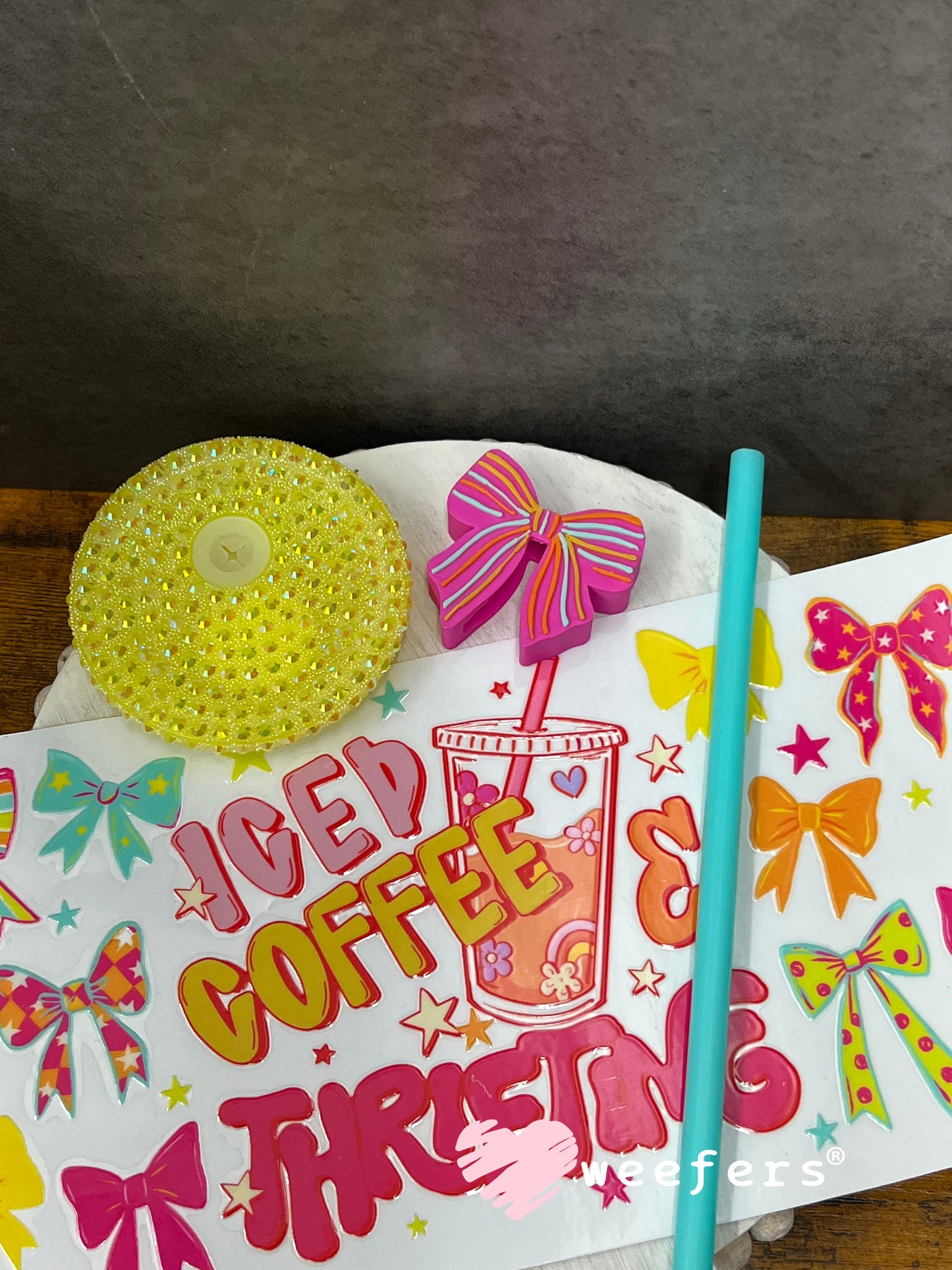 UV DTF Cup Wrap – Iced Coffee and Thrifting - Weefers Exclusive Weefers