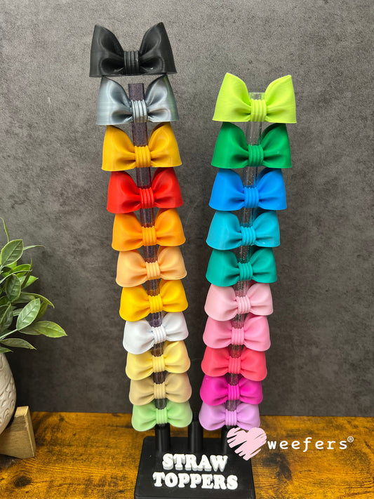 Oversized Coquette Bow Lid Toppers for Tumblers | Bridesmaid (Fits Both 8mm and 10mm straws) Weefers