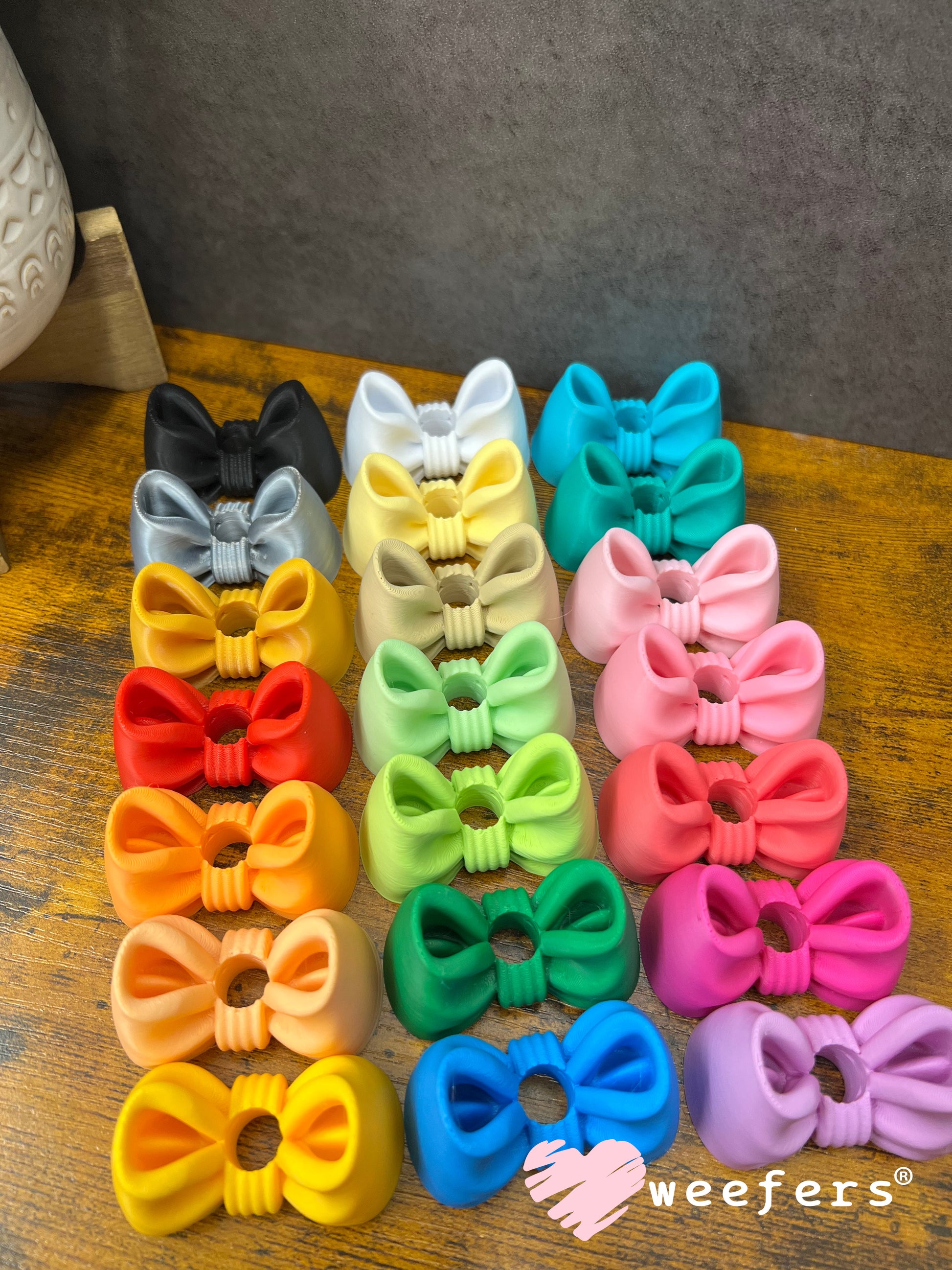 Oversized Coquette Bow Lid Toppers for Tumblers | Bridesmaid (Fits Both 8mm and 10mm straws) Weefers