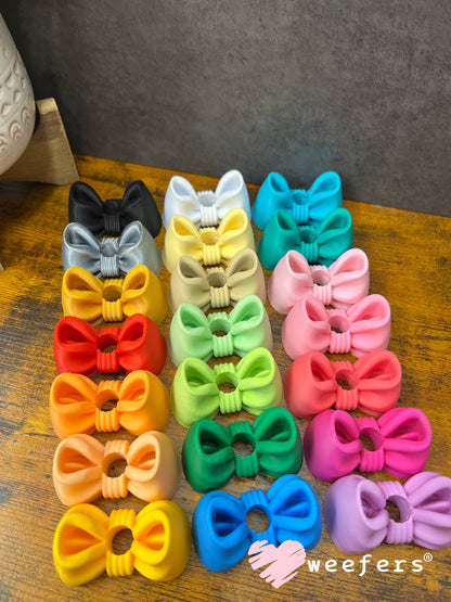 Oversized Coquette Bow Lid Toppers for Tumblers | Bridesmaid (Fits Both 8mm and 10mm straws) Weefers