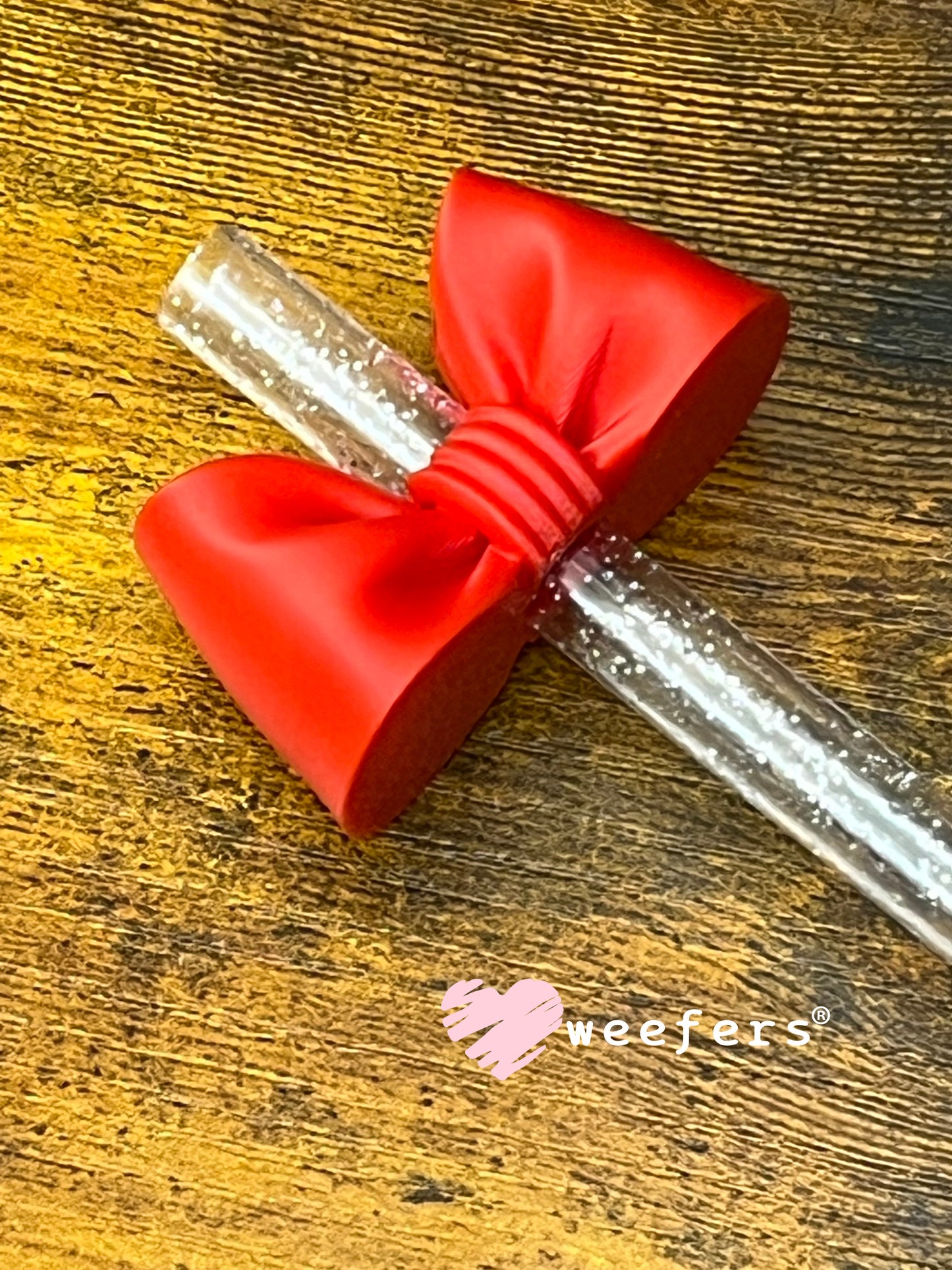 Oversized Coquette Bow Lid Toppers for Tumblers | Bridesmaid (Fits Both 8mm and 10mm straws) Red Weefers