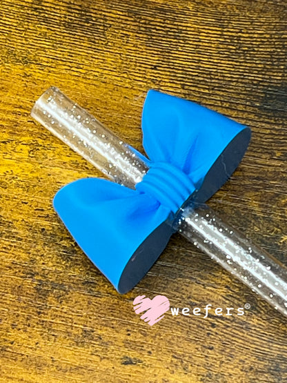 Oversized Coquette Bow Lid Toppers for Tumblers | Bridesmaid (Fits Both 8mm and 10mm straws) Coastal Blue Weefers