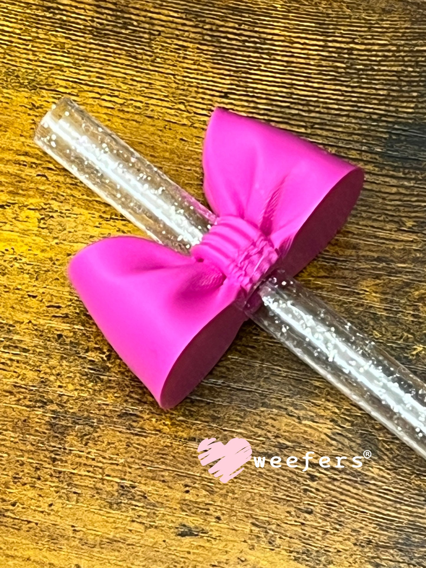 Oversized Coquette Bow Lid Toppers for Tumblers | Bridesmaid (Fits Both 8mm and 10mm straws) Magenta Weefers
