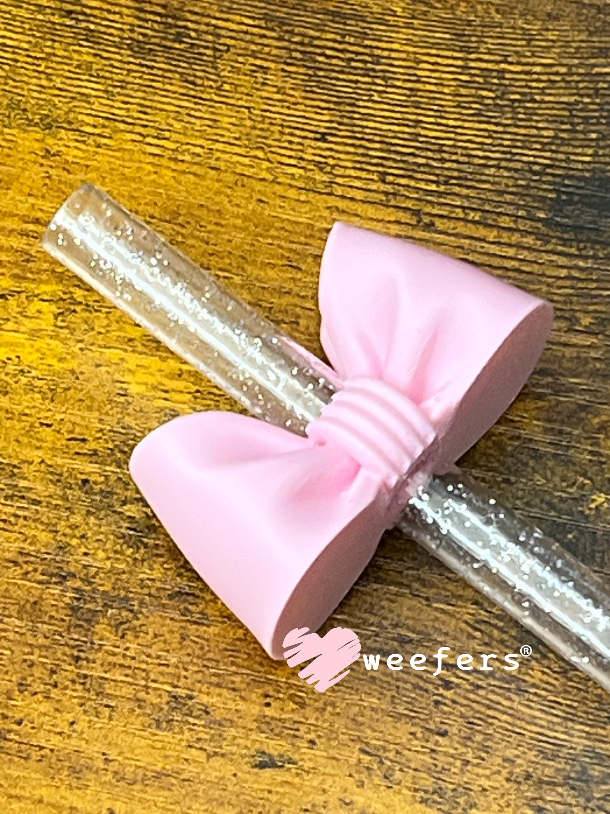 Oversized Coquette Bow Lid Toppers for Tumblers | Bridesmaid (Fits Both 8mm and 10mm straws) Light Pink Weefers