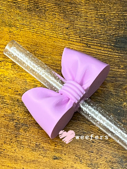Oversized Coquette Bow Lid Toppers for Tumblers | Bridesmaid (Fits Both 8mm and 10mm straws) Lilac Weefers