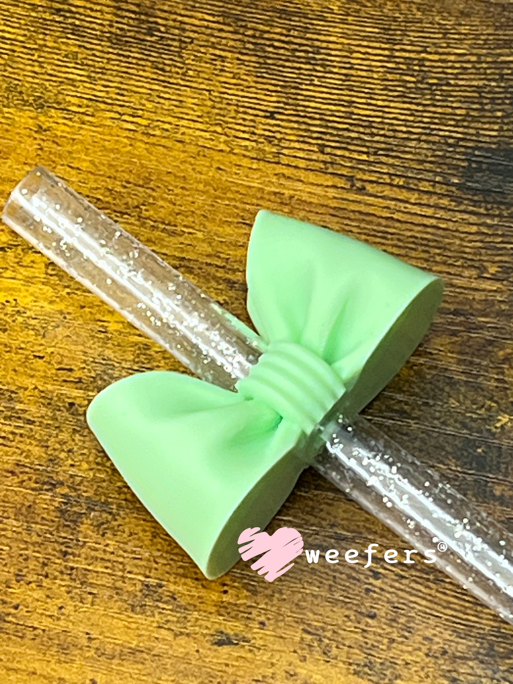 Oversized Coquette Bow Lid Toppers for Tumblers | Bridesmaid (Fits Both 8mm and 10mm straws) Mint Weefers